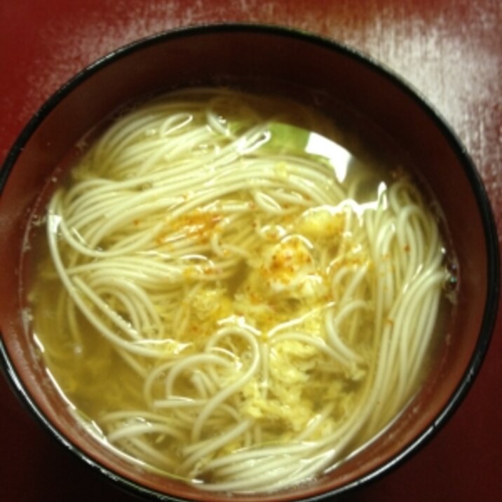 麺つゆで簡単 O O 溶き卵のにゅうめん レシピ 作り方 By ゴールデンアルジータ 楽天レシピ